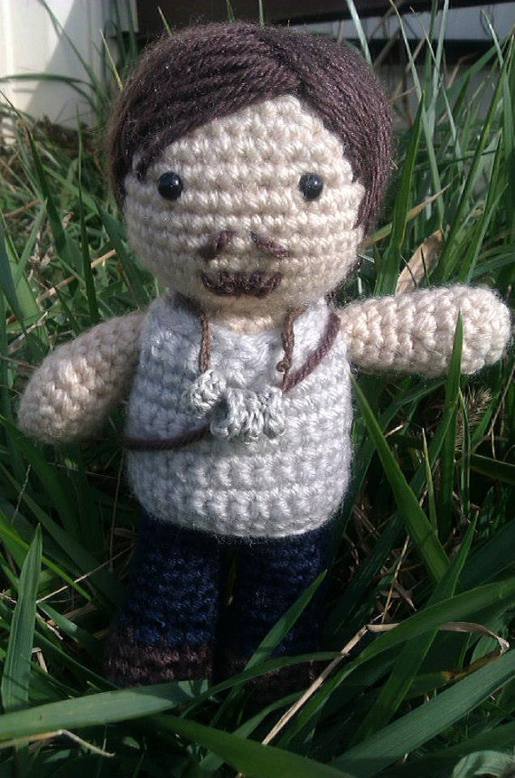 Daryl Dixon Collectable Doll -- The Walking Dead -- Crochet Amigurumi Made To Order